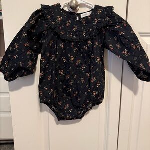 Jamie Kay Black Floral Baby Romper